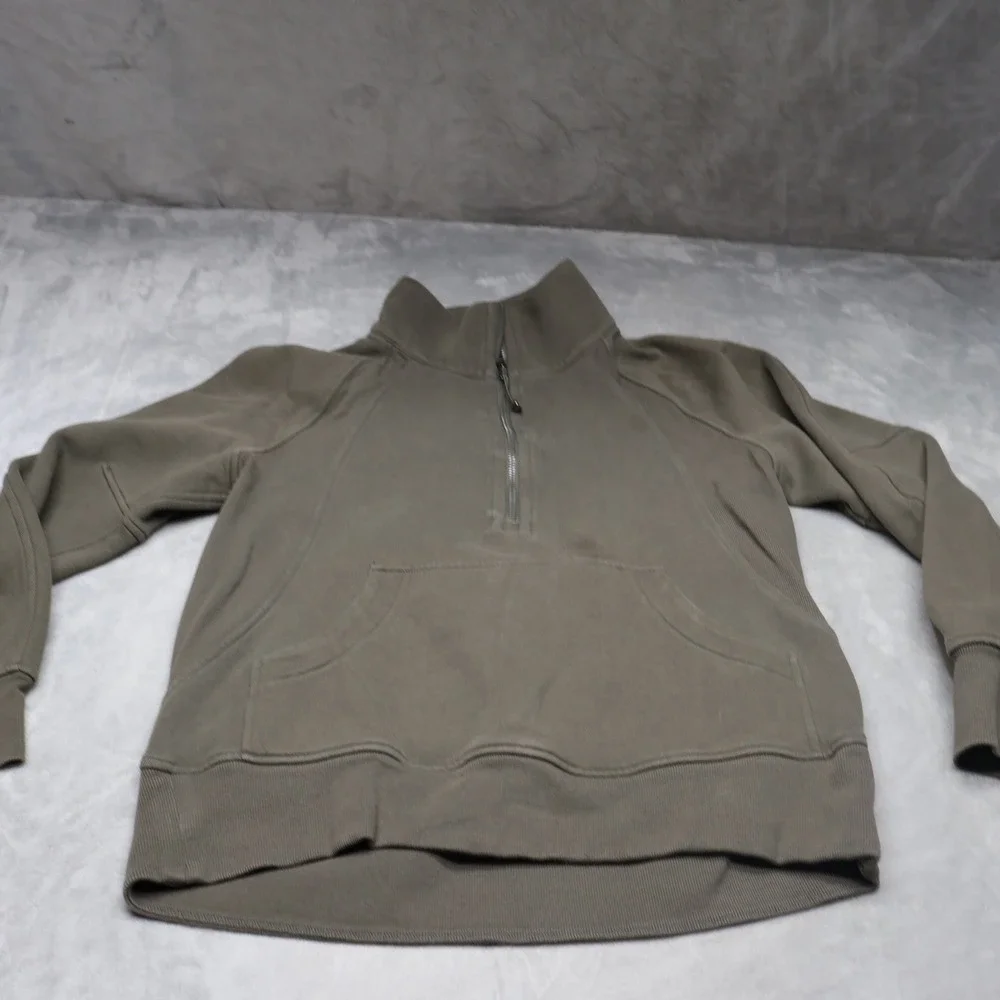 Lululemon Sweatshirt Women XS/S Green Scuba Pullover Ribbed‎ 1/4 Zip Oversized